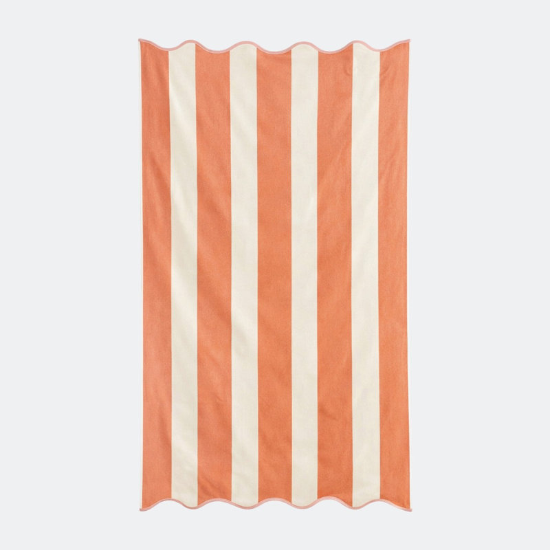 Scalloped Stripe Beach Towel, Orange