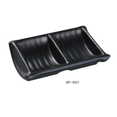 Plat à condiments en mélamine double Black Pearl Pearl