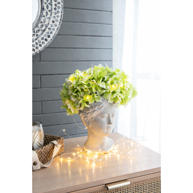Greek Style Cement Outdoor Indoor Flower Vase - 900Ml, Gray Vase, 6.3X5.9X9.1 Inches, For Home Garden Head Decor Planter 4.35 Lb,