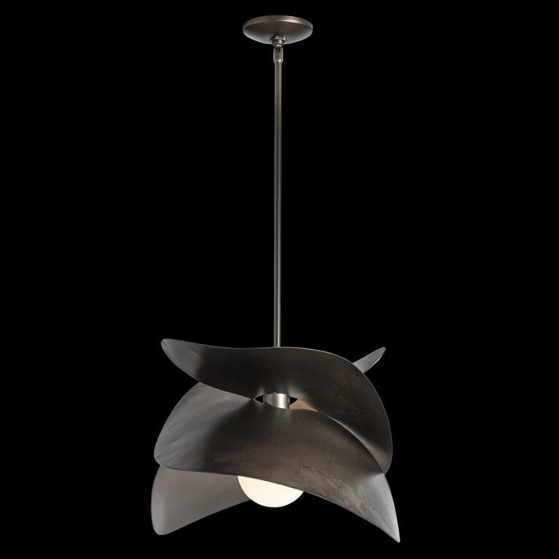 Hibiscus 1 - Light Unique/Statement Geometric Pendant, Dark Smoke
