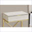 Table basse beige aspect marbre avec structure en métal doré Tiroir de rangement spacieux pour le salon / la chambre à coucher-1704014396