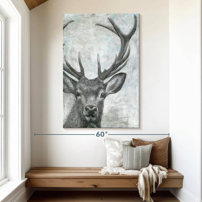 Portrait d'un cerf Brampt, H 51 po x l 34 po
