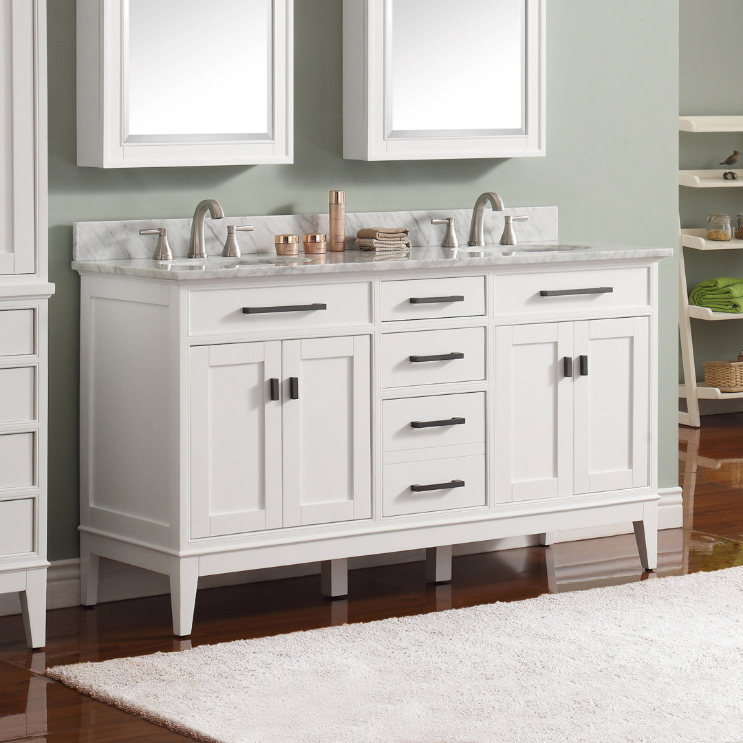 Anglet 60" Double Bathroom Vanity Base Only Lark Manor™ Base 