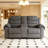 Polyester Reclining Set: Manual Recline Chair And Loveseat With Storage & Cupholders-116620110