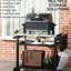 Chariot de barbecue extérieur avec bureau pliant, 46 po x 21,75 po, acier inoxydable, table de préparation, noir amovible