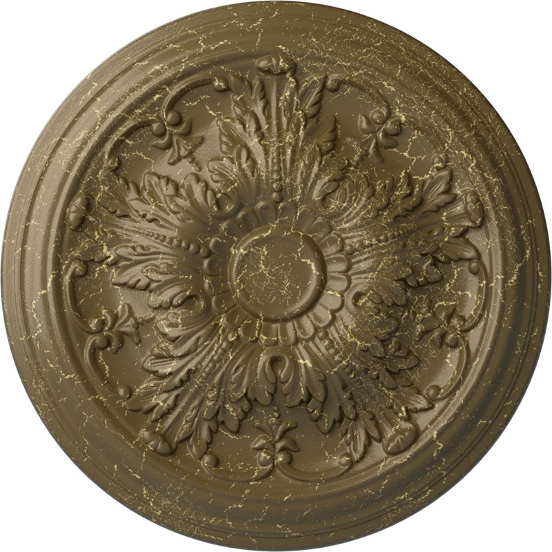 Médaillon de plafond Endurathane Damon, DE 20 po x P 1 1/2 po (convient aux auvents jusqu'à 3 3/8 po), fini craquelé de boue du Mississippi peint à la main
