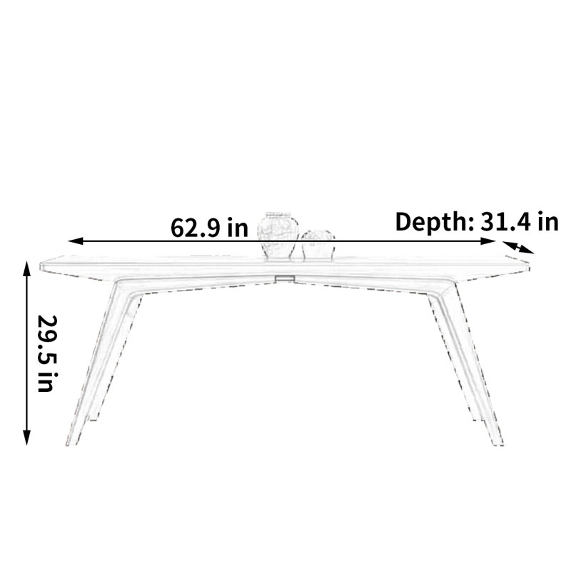 Modern simple new fashion dining table, 29.5"H x 62.9"L x 31.4"W