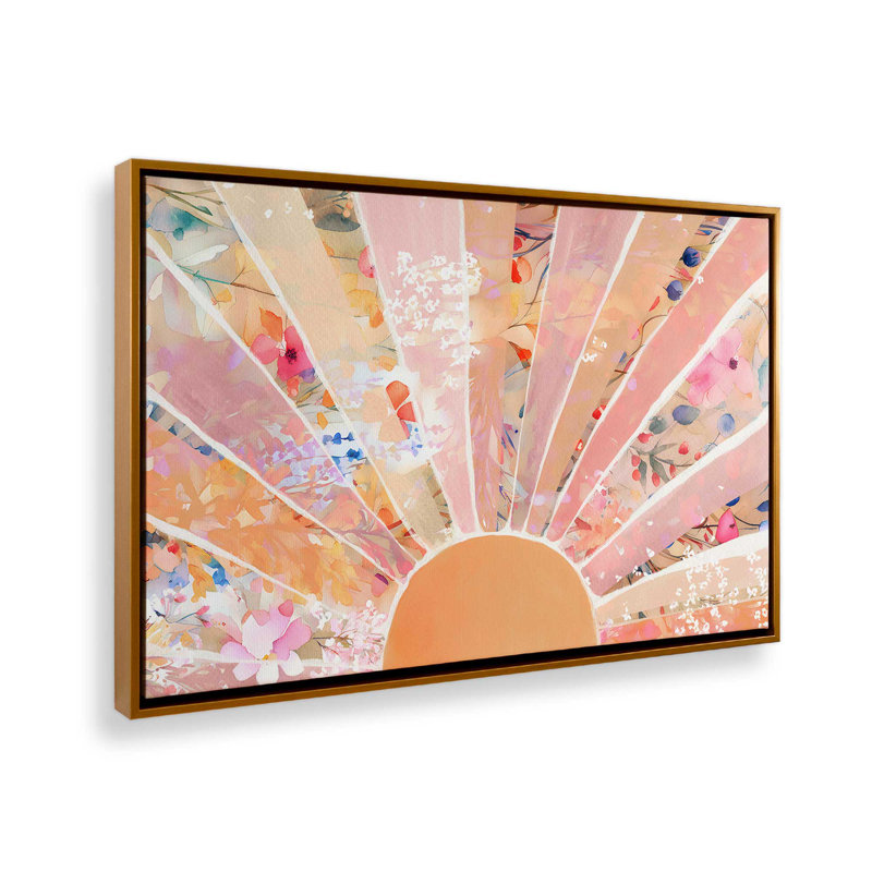 Doux soleil sur toile imprimé floral, H 8,75 po x l 12,75 po, Toile tendue, 1
