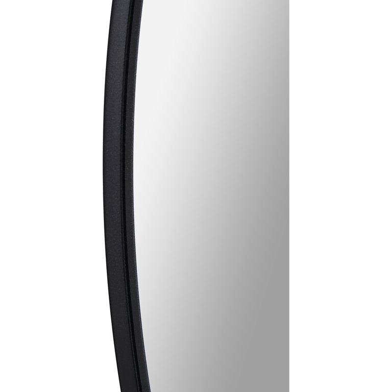 Aloysius Metal Flat Wall Mirror, 24" H x 24" W, Black, 1