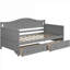 Lit de jour simple en bois massif gris froid avec 2 tiroirs de rangement, aucun sommier nécessaire pour la chambre à coucher et le salon