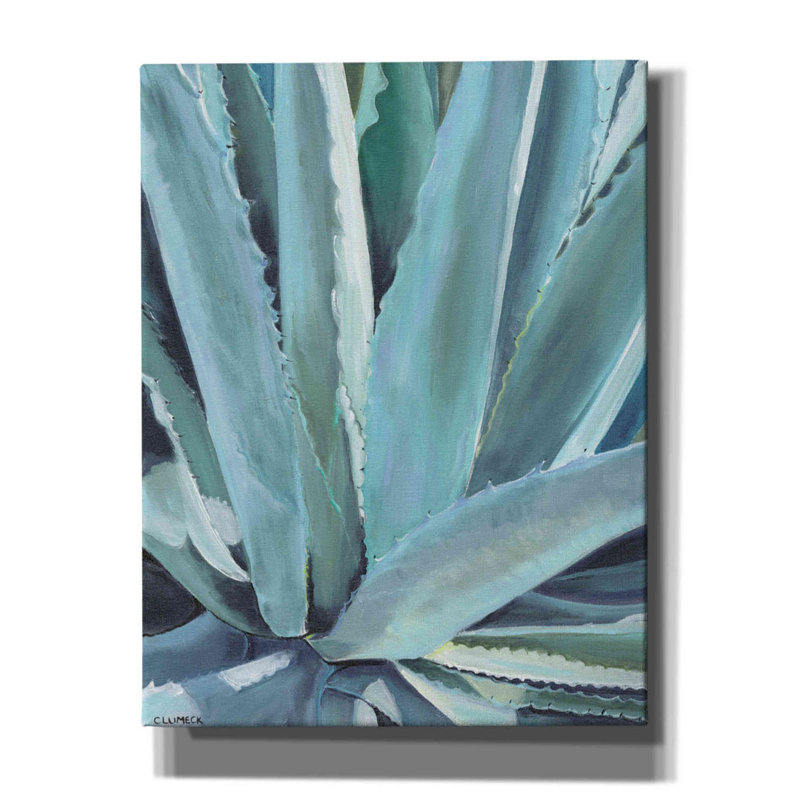«Blue Agave» par Alana Clumeck, art mural sur toile de Dakota Fields, H 34 po x l 26 po x P 1,5 po