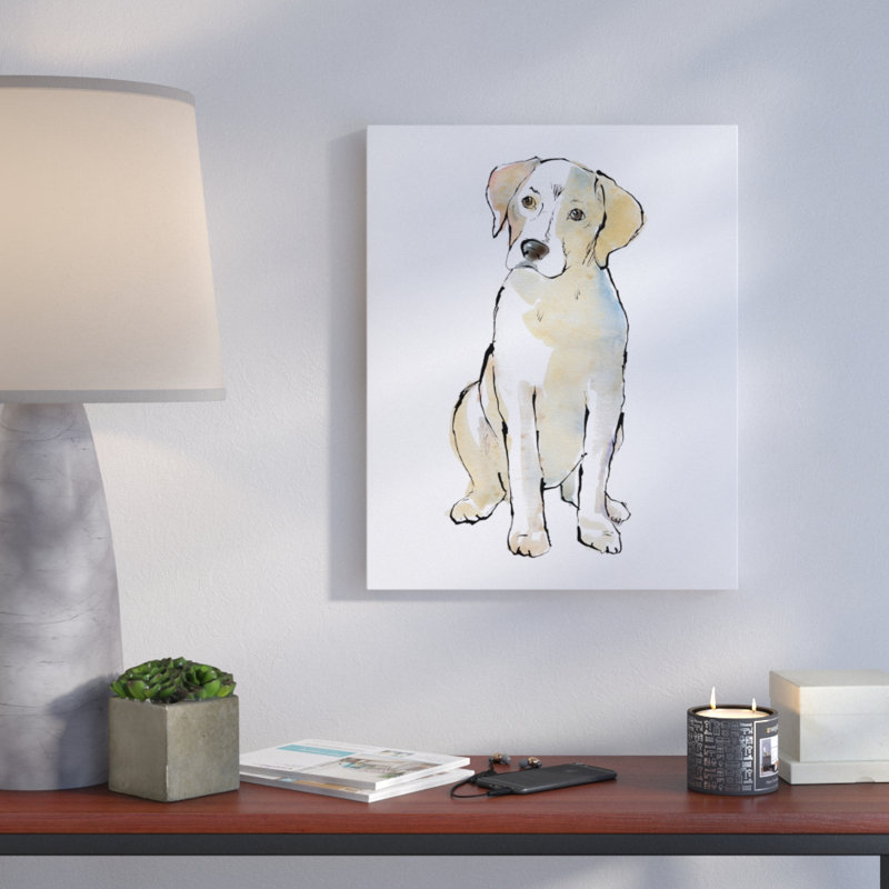 « yellow labrador dog black », impression, H 10 po x l 8 po, Toile