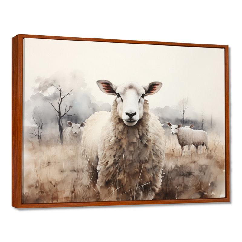 Sheep Silent Symphony - Sheep, art encadré, H 16 po x l 32 po x P 1 po, Brown Floater Framed