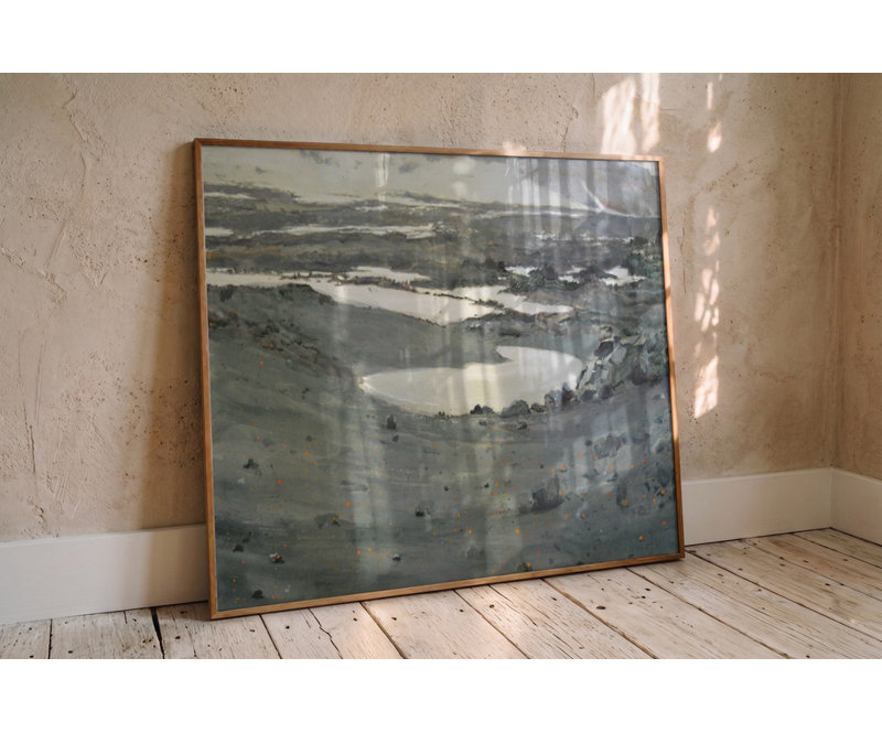 Stark Tundra Landscape Oil Painting Print, Size, Format, Frame Color