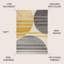 Ascher Geometric Striped Circles Grey/Yellow/Cream Rug-24493224