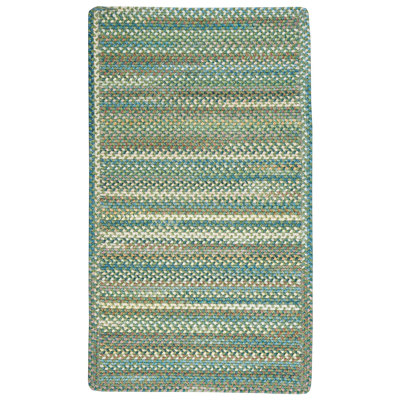Tapis bleu / brun en laine tressée à la main Phoebe