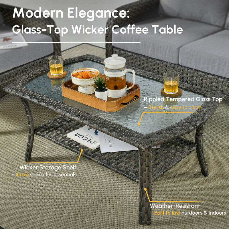5-piece Outdoor Patio Furniture Set With Swivel Chairs & Coffee Table – Rattan Conversation Set For Front Porch, Backyard, And Deck