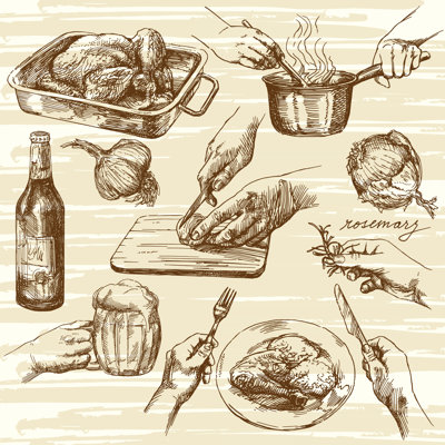 Cooking Process - Wrapped Canvas Print