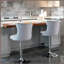 Tabourets de bar pivotants en velours à hauteur de siège réglable, tabourets de bar à base chromée avec dossier capitonné confortable, ensemble de 2-1389769691