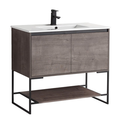 Carliana 36'' Single Bathroom Vanity with Ceramic Top