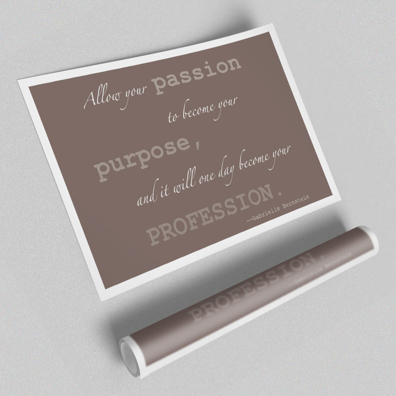 Motivational Quote Gabrielle Bernstein Allow Your Passion Beige Text Quotes - No Frame Print, 100 cm H x 141.4 cm W 
