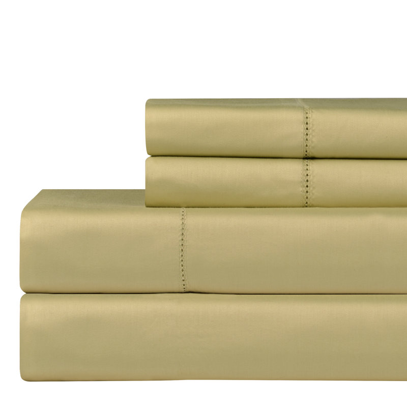 Celeste Home 610 Thread Count 100% Long Staple Cotton Deep Pocket Sheet Set, Pistachio, California King