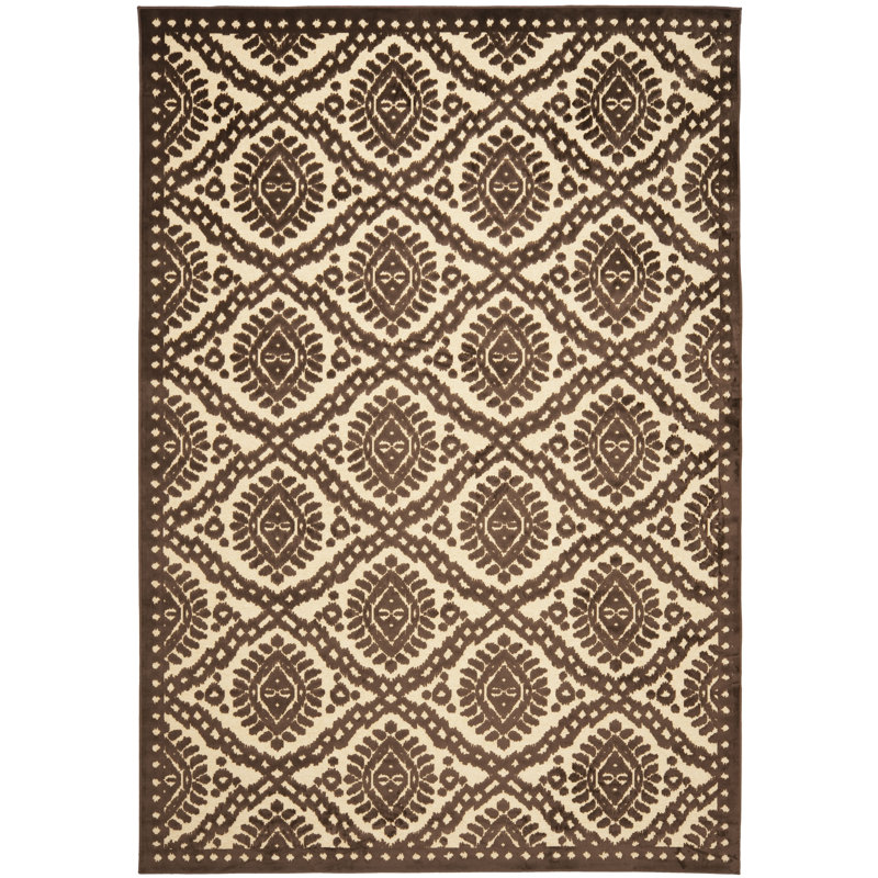 Tapis ronce touffeté à la main à motif ikat, Rectangle 8 pi x 11 pi 2 po