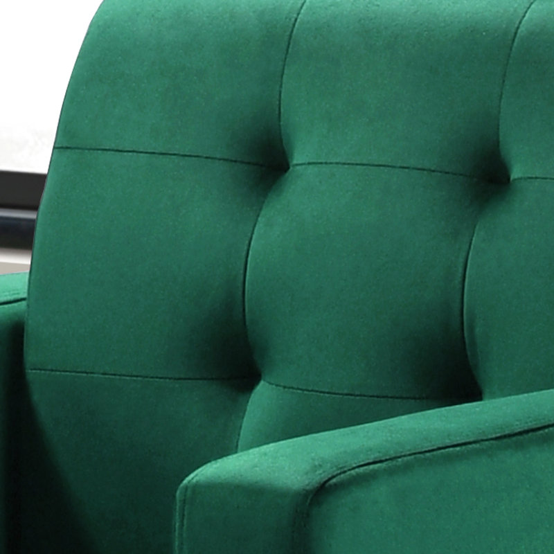 Fauteuil en velours de 27,5 po avec siège en mousse et siège carré