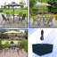 Housse pour ensemble de table et chaises d'extérieur carrée avec trou pour parasol-338565192-338565197