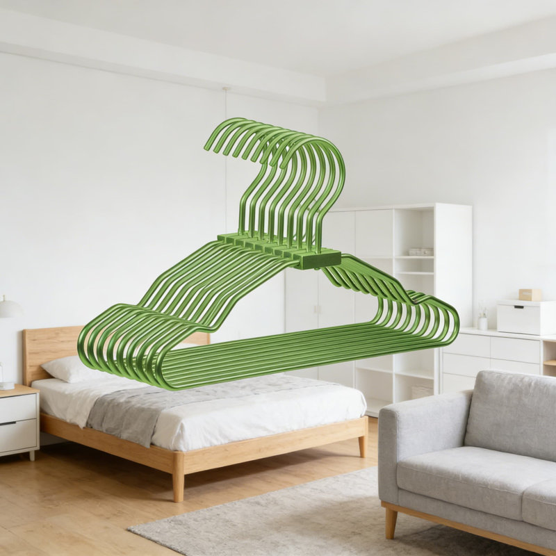 Ensemble de 20 cintres en aluminium robustes, cintres pour enfants peu encombrants avec rainures antidérapantes, support en métal antirouille pour l'organisation de la garde-robe