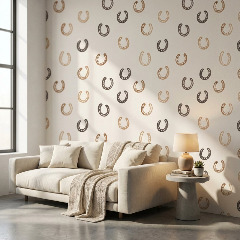 Papier peint décoratif beige moderne Horseshoe
