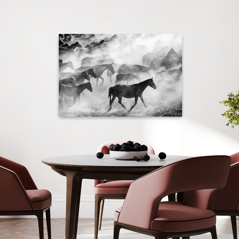 Art mural cheval contemporain abstrait Dusty Road, H 24 po x l 36 po