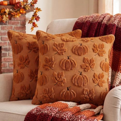 Ensemble de 2 housses de coussin d'automne en érable 18 x 18