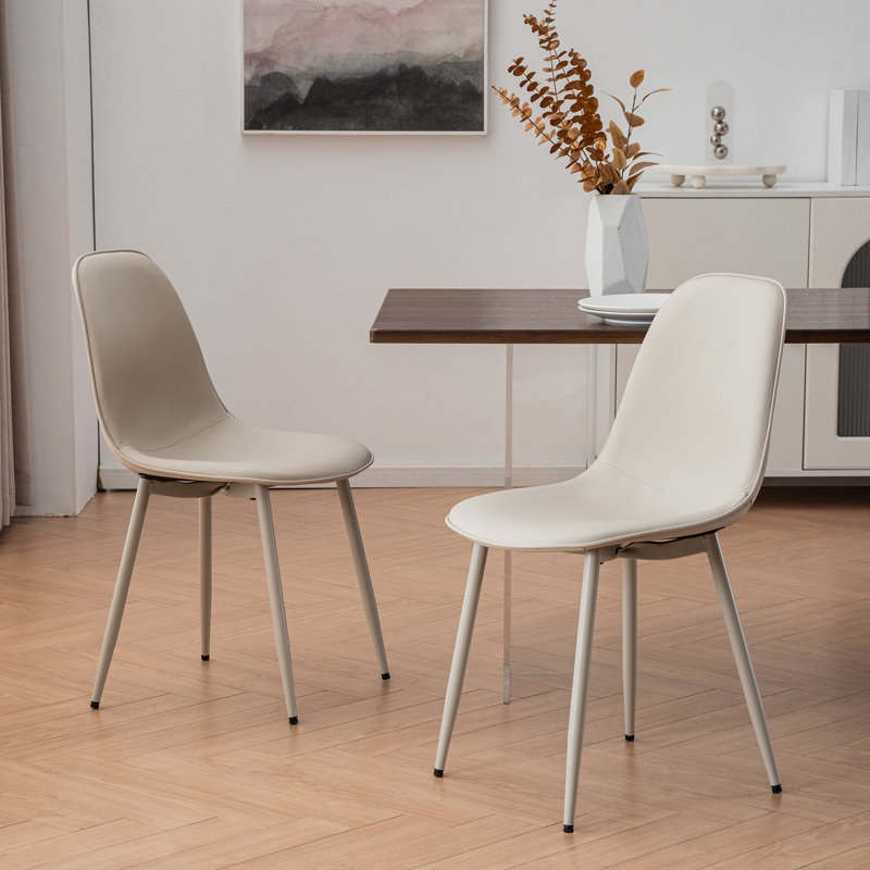 Chaise rembourrée en similicuir Kavi , Similicuir gris gris / gris