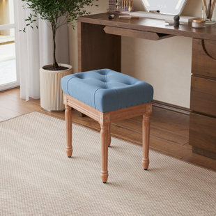 Desk Wooden Stool Ottoman Foot Rest Accent Portable Office Chairs