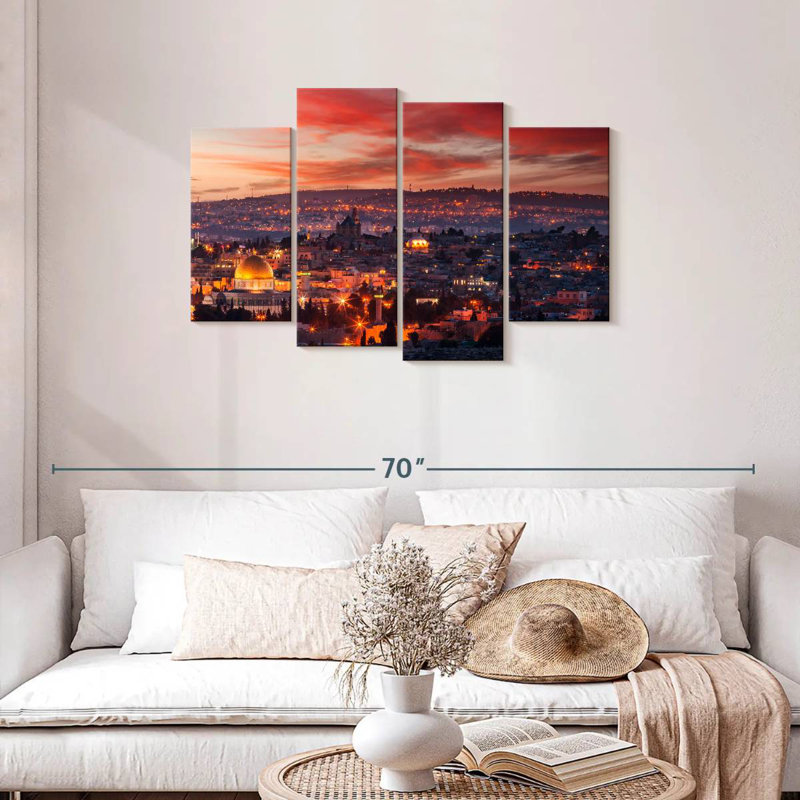 Hannes, Jérusalem au coucher du soleil, H 27 po x l 43 po