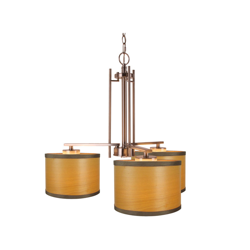 Lustre classique/traditionnel ombré 3 lumières Juhasz, Nickel, Nougat