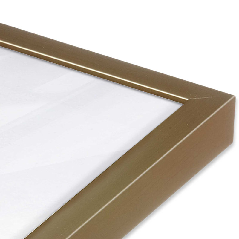 Metallic Rainfall I, Open Corner Framed, Brushed Gold, 15.25" H x 12.25" W