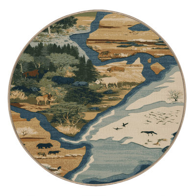 Machine Washable Nature Brown Area Rug