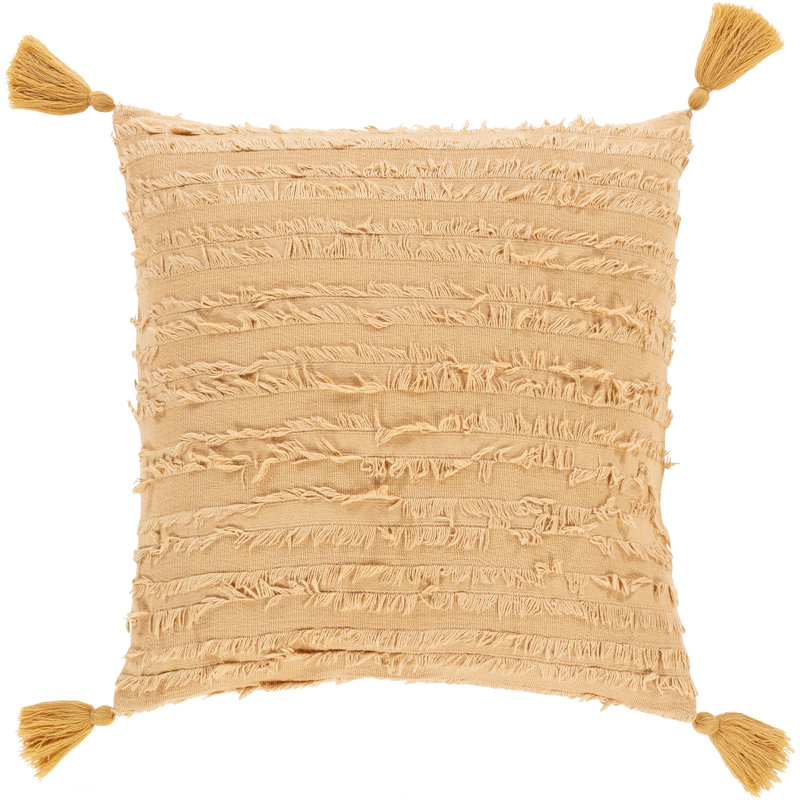 Sereno Accent Throw Pillow Cover, Camel, 18" x 18", Polyester/Polyfill