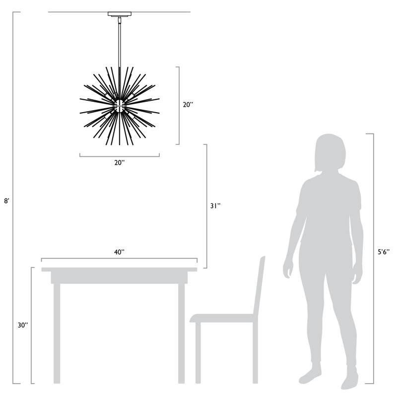Vannatter 7 - Light Sputnik Pendant, Polished Chrome