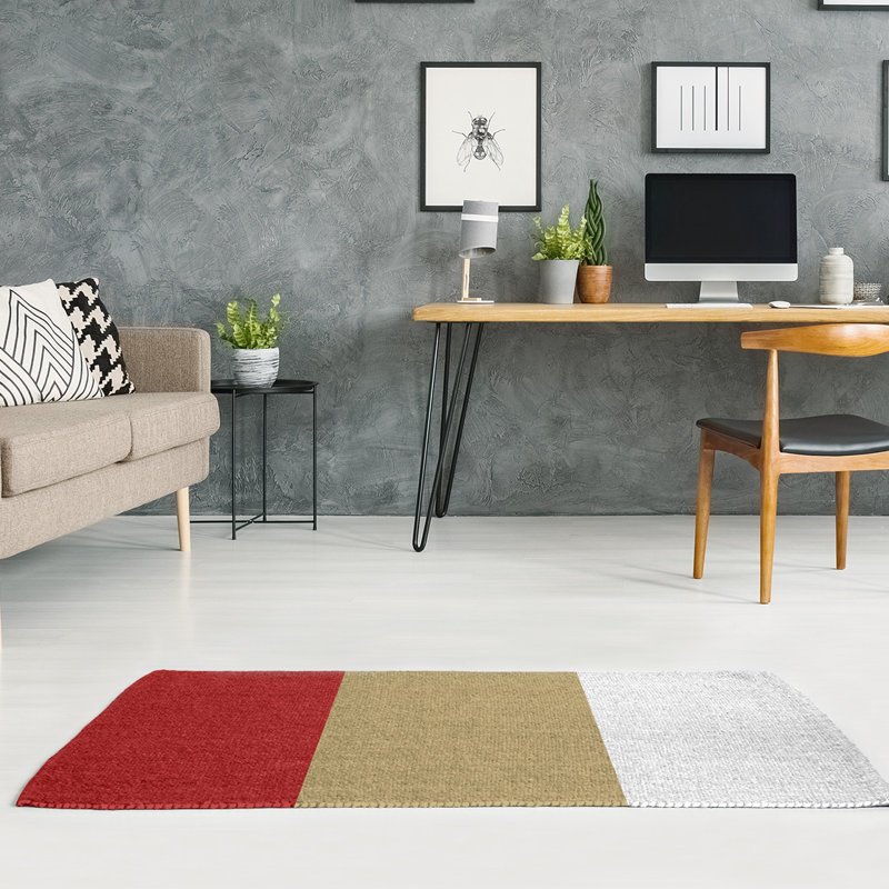 Tapis de zone ivoire à rayures de football san francisco, Rectangle 2 pi x 3 pi