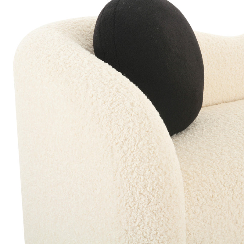 Tov Furniture Leonie Beige Faux Shearling 84" Sofa