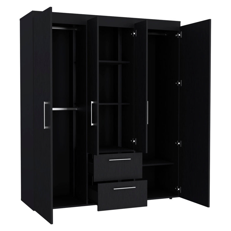 Armoire Elma, chambre à coucher, Noir