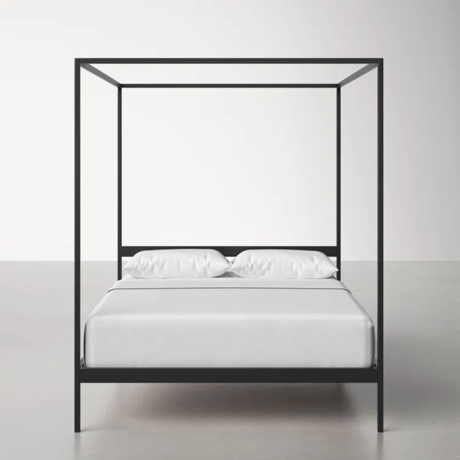 Aston Metal Canopy Bed, King, Gold, 80"