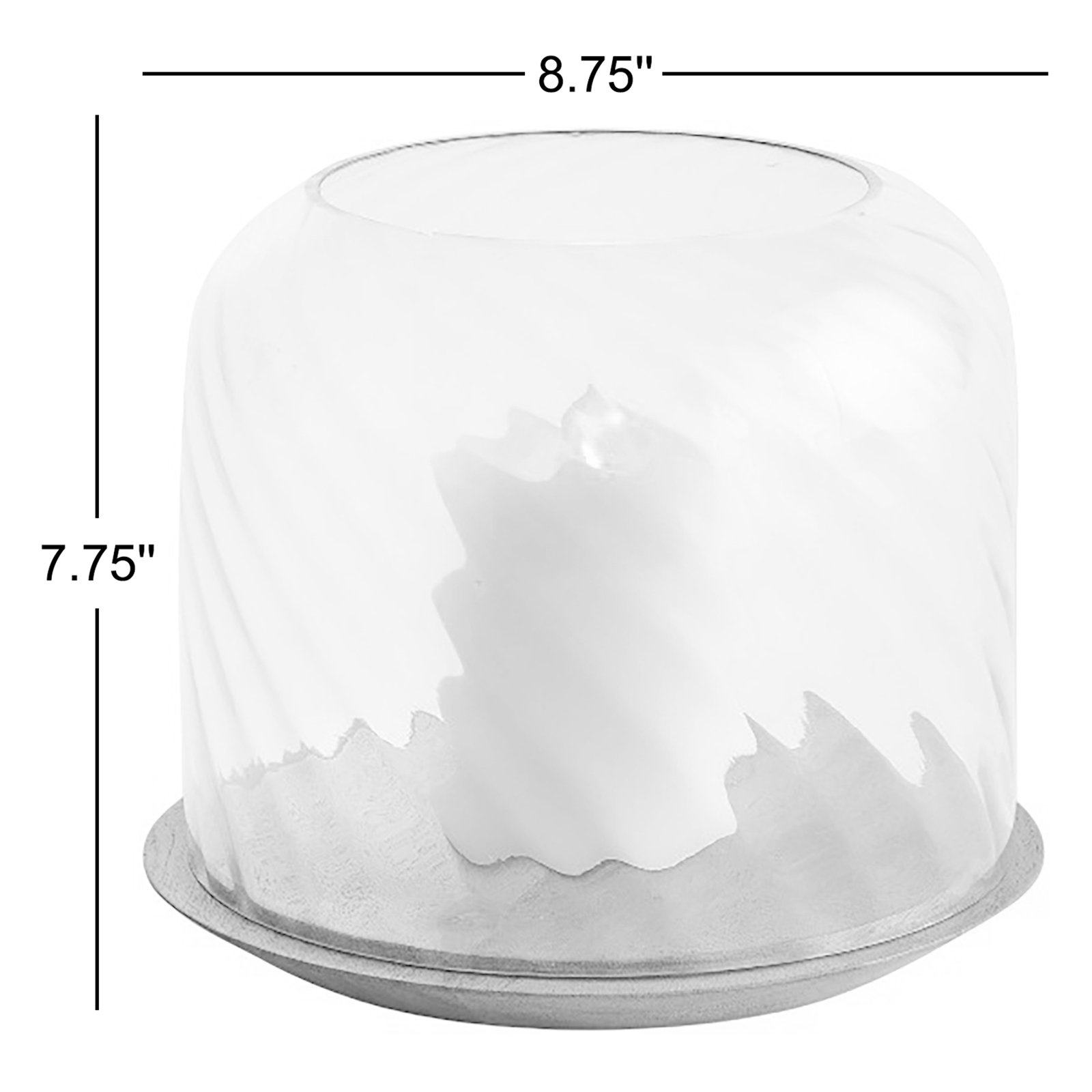 Nira Hurricane Candle Holder, 7.75" H x 8.75" W x 8.75" D