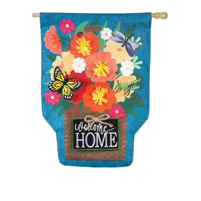 Polyester à 2 côtés 44 x 28 po de jardin friends welcome drapeau maison