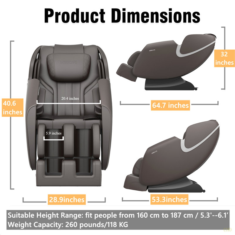 Fauteuil de massage inclinable avec gravité zéro, fauteuil de massage gonflable pour tout le corps avec haut-parleur Bluetooth, repose-pieds
