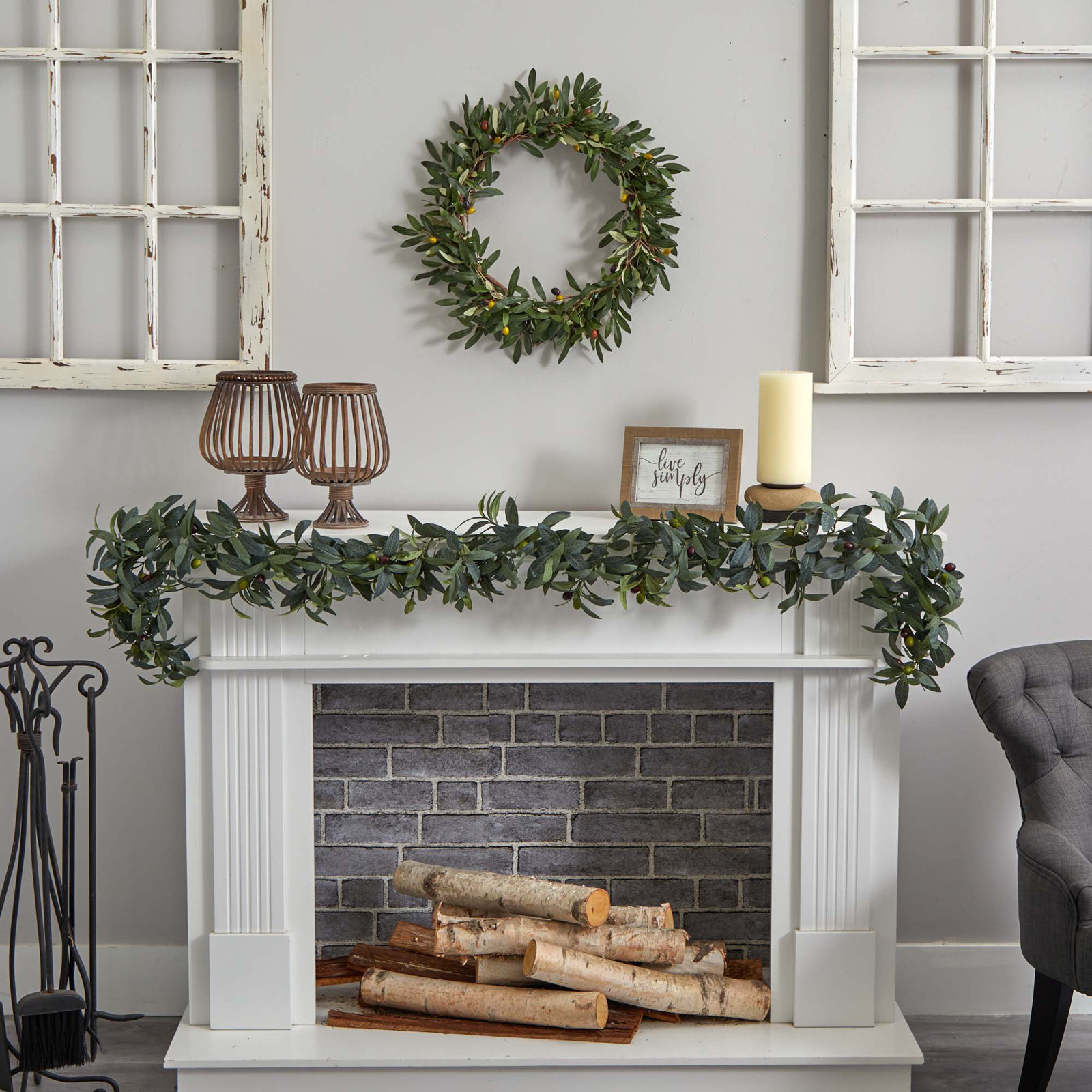 6'' in. Faux Olive Garland
