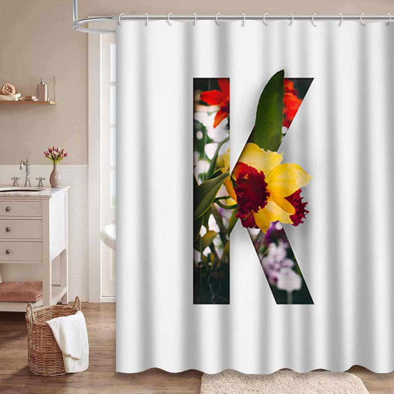 Rideau de douche à 12 crochets Roses, L 72 po x l 72 po